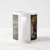 ヴィンテージ恐竜、ステゴサウルス、穂状花序 ジャンボコーヒーマグカップ (裏面)