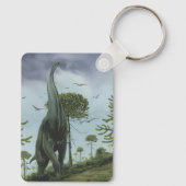 ヴィンテージ恐竜、ソロポセイドンと鳥飛んでいる キーホルダー (裏面)