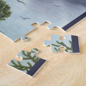 ヴィンテージ恐竜、ソロポセイドンと鳥飛んでいる ジグソーパズル (側面)