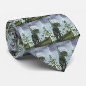 ヴィンテージ恐竜、ソロポセイドンと鳥飛んでいる ネクタイ (ロール)