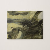 ヴィンテージ恐竜、トルボサウルスとブラチオサウルス ジグソーパズル (横)