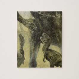 ヴィンテージ恐竜、トルボサウルスとブラチオサウルス ジグソーパズル