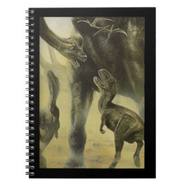 ヴィンテージ恐竜、トルボサウルスとブラチオサウルス ノートブック