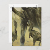 ヴィンテージ恐竜、トルボサウルス、ブラキオサウルス ポストカード (正面/裏面)