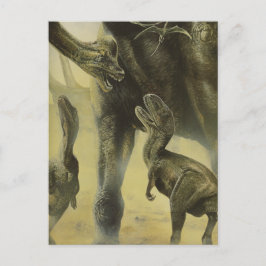 ヴィンテージ恐竜、トルボサウルス、ブラキオサウルス ポストカード