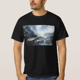 ヴィンテージ恐竜 バラパサウルスと嵐の雲 Tシャツ
