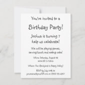 ヴィンテージ恐竜、ブラチオサウルス誕生日パーティー 招待状 (裏面)