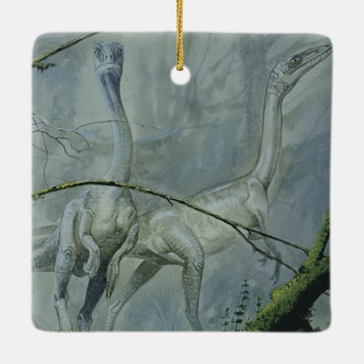 ヴィンテージ恐竜、メガノサウルス セラミックオーナメント (裏面)