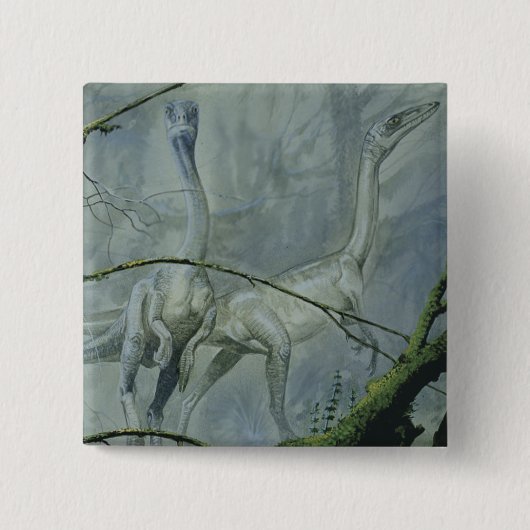 ヴィンテージ恐竜、メガノサウルス 缶バッジ (正面)