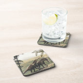 ヴィンテージ恐竜、ヤシの木を持つアマルガサウルス コースター (右側)