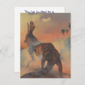 ヴィンテージ恐竜、子供の誕生日パーティーの招待 招待状 (正面/裏面)
