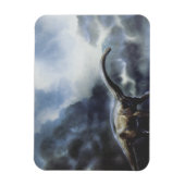 ヴィンテージ恐竜、嵐の雲とバラパサウルス マグネット (縦)