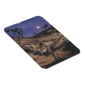 ヴィンテージ恐竜、星空の下のディロフォサウルス マグネット (右側)