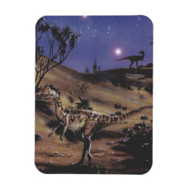 ヴィンテージ恐竜、星空の下のディロフォサウルス マグネット