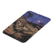 ヴィンテージ恐竜、星空の下のディロフォサウルス マグネット (左側)