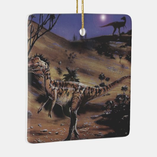 ヴィンテージ恐竜、星空の夜のdilophosaurus セラミックオーナメント (右)