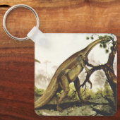 ヴィンテージ恐竜、木の上に放牧 キーホルダー (正面)