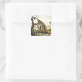 ヴィンテージ恐竜、木の上に放牧 スクエアシール (バッグ)