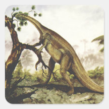 ヴィンテージ恐竜、木の上に放牧