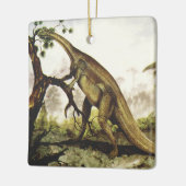 ヴィンテージ恐竜、木の上に放牧 セラミックオーナメント (左)