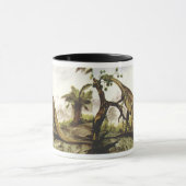 ヴィンテージ恐竜、木の上に放牧 マグカップ (中央)