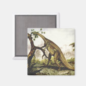 ヴィンテージ恐竜、木の上に放牧 マグネット (正面/裏面)