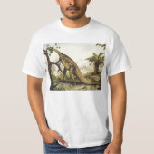 ヴィンテージ恐竜、木の上に放牧 Tシャツ (正面)
