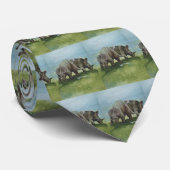 ヴィンテージ恐竜、牧草地のセントロザウルスの放牧 ネクタイ (ロール)