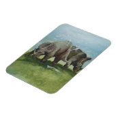 ヴィンテージ恐竜、牧草地のセントロザウルスの放牧 マグネット (左側)