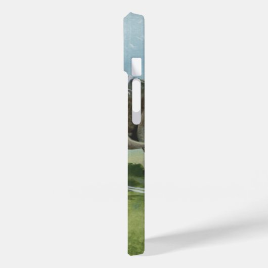 ヴィンテージ恐竜、牧草地のセントロザウルスの放牧 Case-Mate iPhoneケース (裏面 / 左)