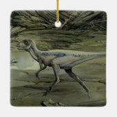 ヴィンテージ恐竜、白亜紀hyphsilopholdon セラミックオーナメント (裏面)