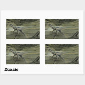 ヴィンテージ恐竜、白亜紀hyphsilopholdon 長方形シール (シート)