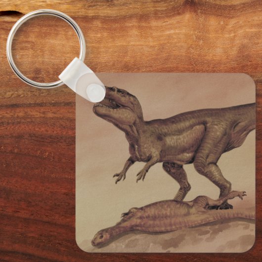 ヴィンテージ恐竜、肉食動物ギガノトサウルス キーホルダー (正面)