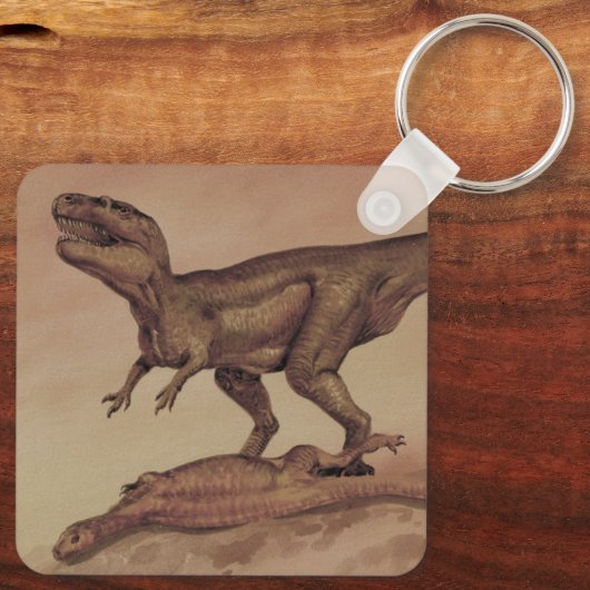 ヴィンテージ恐竜、肉食動物ギガノトサウルス キーホルダー (裏面)