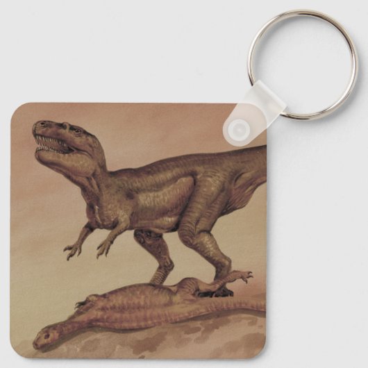 ヴィンテージ恐竜、肉食動物ギガノトサウルス キーホルダー (裏面)