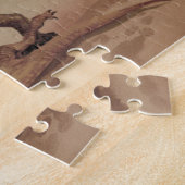 ヴィンテージ恐竜、肉食動物ギガノトサウルス ジグソーパズル (側面)