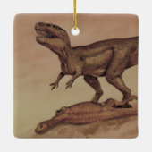 ヴィンテージ恐竜、肉食動物ギガノトサウルス セラミックオーナメント (裏面)