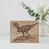 ヴィンテージ恐竜、肉食動物ギガノトサウルス ポストカード (スタンド正面)
