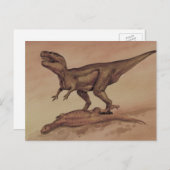 ヴィンテージ恐竜、肉食動物ギガノトサウルス ポストカード (正面/裏面)