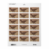 ヴィンテージ恐竜、肉食動物ギガノトサウルス ラベル (フルシート)