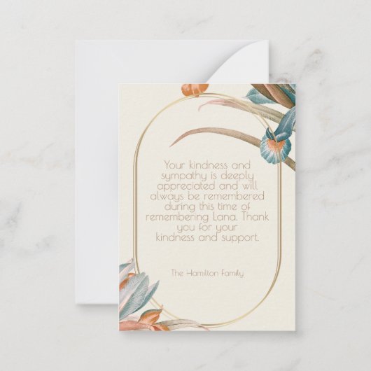 ヴィンテージ悔やみや弔慰サンキューカード ノートカード (裏面)