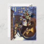 ヴィンテージ悪いサンタクリスマスポストカード ポストカード (正面/裏面)