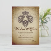 ヴィンテージ悪事ゴシックスカルハローウィンパーティ 招待状 (スタンド正面)