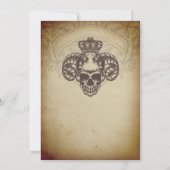 ヴィンテージ悪事ゴシックスカルハローウィンパーティ 招待状 (裏面)