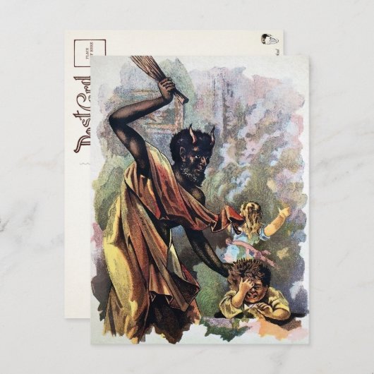 ヴィンテージ悪魔の処罰の子はがき ポストカード (正面/裏面)