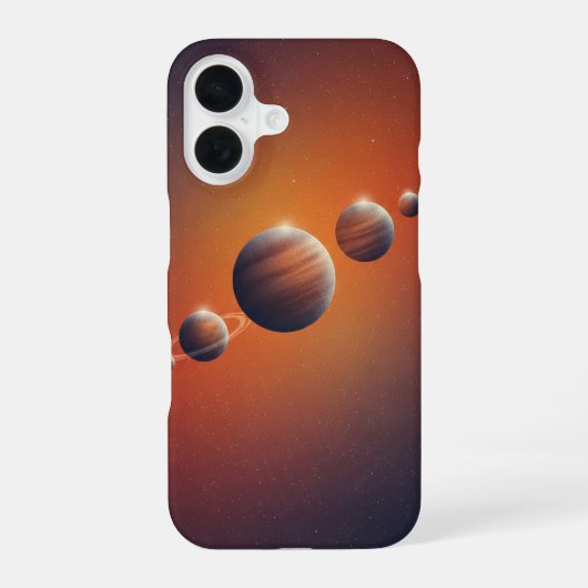ヴィンテージ惑星の配置 iPhone 16ケース (裏面)