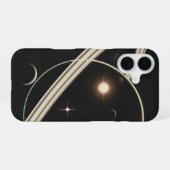 ヴィンテージ惑星リング iPhone 16ケース (裏面横)