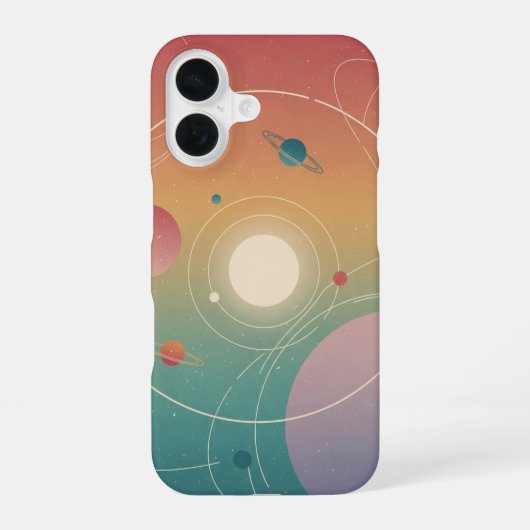 ヴィンテージ惑星軌道 iPhone 16ケース (裏面)