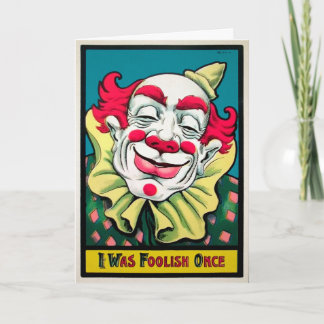 ヴィンテージ愚かなピエロ誕生日カード シーズンカード