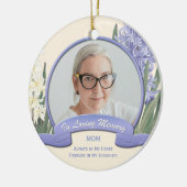 ヴィンテージ愛する記憶の紫の白いヒヤシンス セラミックオーナメント (左)